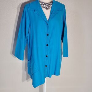 FEMINI TUNIC COLOR BLUE 3/4 SLEEVE COTTON SIZE L